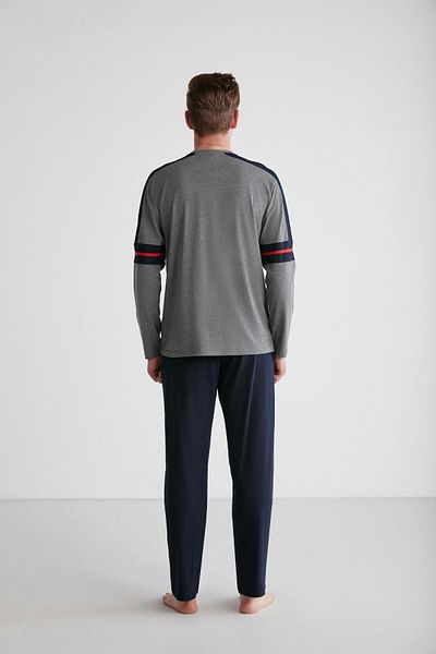 U.S. Polo Assn. Σετ ανδρικών πιτζάμες Anthracite Melange με στρογγυλή λαιμόκοψη