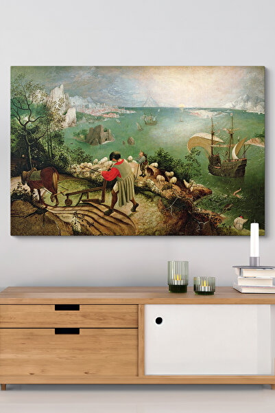 TabloShop Pieter Brueghel İkarus'un Düşüşü Sırasında Bir Manzara Tablosu