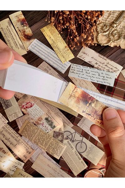 Hume Craft Vintage Strip Sticker Booklet - Scrapbook Bullet Journal Αυτοκόλλητο Σημειωματάριο