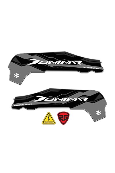 Redline Grafik BAJAJ Dominar D250 AKSESUAR YAN 3D KABARTMALI GRİ  DAMLA STİCKER