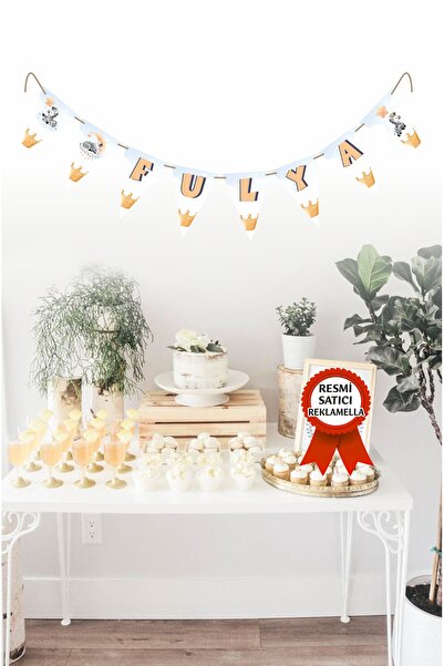 reklamella Model 1 Kişiye Özel İsimli Yazılı Banner Doğum Günü Süsü Flama Bay...