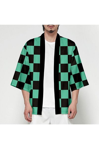 Köstebek Anime Demon Slayer: Kimetsu No Yaiba Tanjiro Unisex Kimono