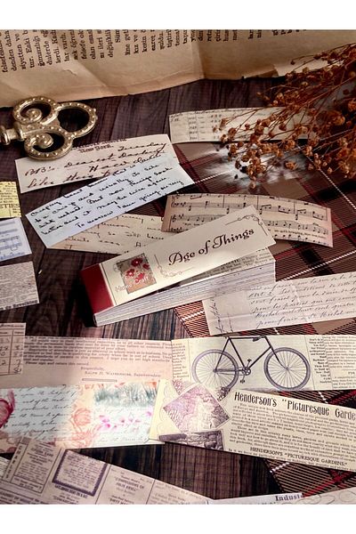Hume Craft Vintage Strip Sticker Booklet - Scrapbook Bullet Journal Αυτοκόλλητο Σημειωματάριο