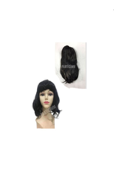 moysahsap party&ahşap Κοντή μαύρη περούκα - Περούκα για πάρτι
