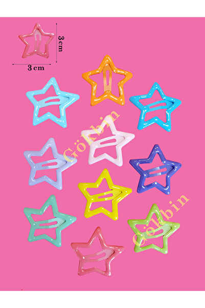 Gökbin Kız Çoçuk Kadın Yıldız Toka Klipsli Renkli Toka Star Kaymaz Yıldız Çıt Çıt Toka Trend Toka