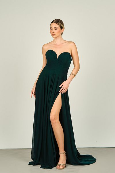 ŞEREF VURAL Strapless Women's Long Evening Dress -5437021 Nefti