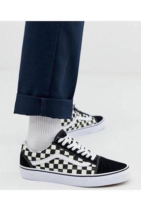 Vans Old Skool Gunluk Spor Ayakkab Sneaker Kareli Siyah Fiyat Yorumlar Trendyol
