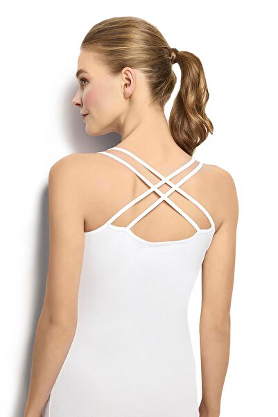 Jiber Women's White Double String Tank Top 509