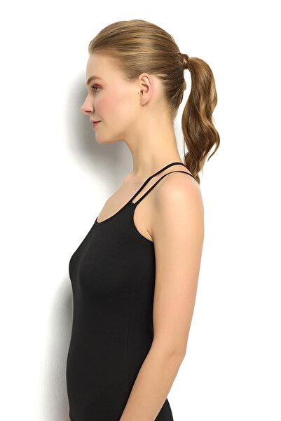 Jiber Women's Black Double String Tank Top 509