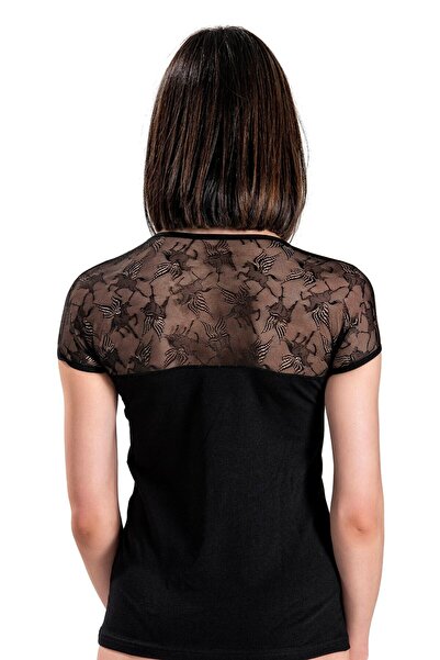 Jiber 537 Women's Cotton Lycra Lace Half Sleeve Undershirt