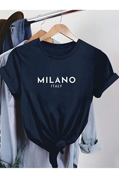 over head oh Milano Štampano Mornarsko plava Oversize kroj Žene T-shirt