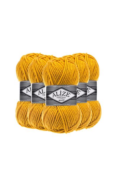 Alize Alize Superlana Maxi 5 Pieces Hand Knitting Thread - 488 Turmeric