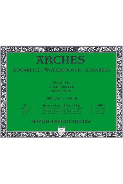 Arches Water Color Block Notebook Cold Pressed 300g 20 Sheets 46x61