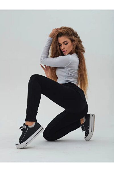 VEGA Blugi BUCHA colorați cu talie înaltă și anti-aruncare - Super Black