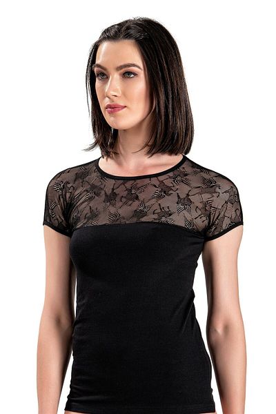 Jiber 537 Women's Cotton Lycra Lace Half Sleeve Undershirt