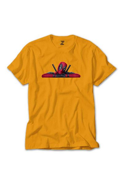 Z zepplin Κίτρινο μπλουζάκι με σχέδια Deadpool Comics