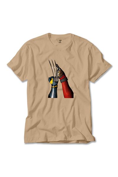 Z zepplin Κρεμ μπλουζάκι με μοτίβο αφίσας Deadpool Wolverine