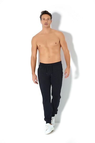 Jiber Pantaloni de sport negri cu două fire pentru bărbați 2062