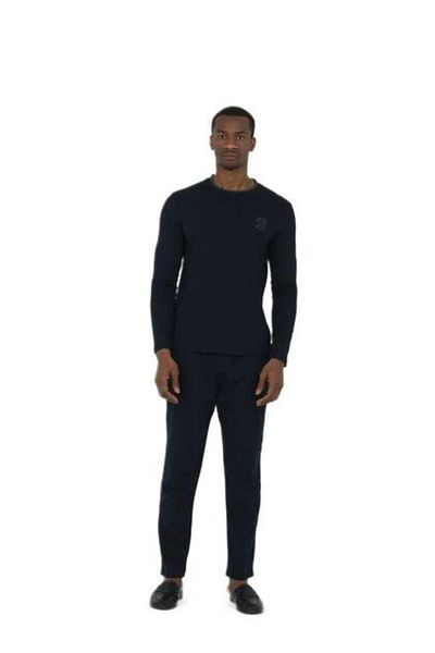 D'S Damat Σετ ανδρικές πιτζάμες Navy Blue - Ποδηλατικό λαιμόκοψη, Σετ 4 τεμαχίων