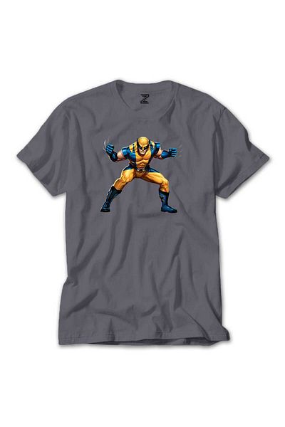 Z zepplin Γκρι μπλουζάκι με πορτραίτο Wolverine