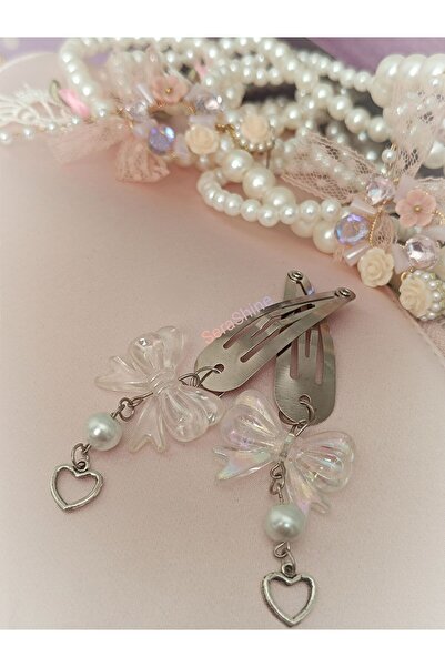 Serashine Design de agrafă de păr cu fundă în stil Y2K Fairycore