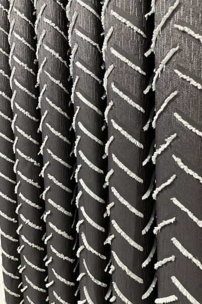 Cortibo Harmony Series - Anthracite and Light Grey Tufted Background Curtain with 1 to 2 Sparse Pleats