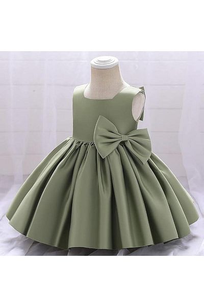 Mashotrend Meis Girl's Evening Dress - Long Ribbon and American Satin Dress