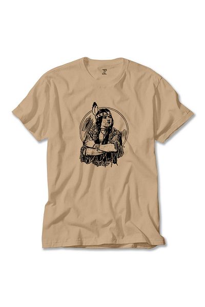 Z zepplin Ανδρικό Κρεμ T-Shirt - Native American