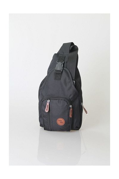 SEVENTEEN Unisex Μαύρο υφασμάτινο χιαστί σακίδιο πλάτης και τσάντα ώμου