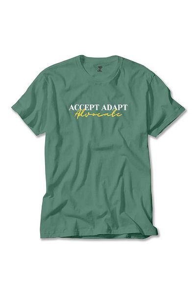 Z zepplin Green T-Shirt - Accept Adapt Advocate Text