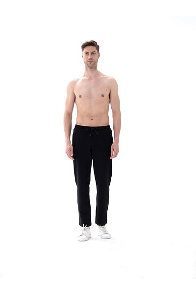 Jiber Pantaloni de sport negri cu două fire pentru bărbați 2052