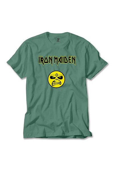 Z zepplin Πράσινο T-Shirt Iron Maiden - Μοτίβο προσώπου