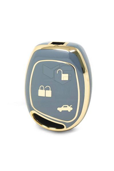 GMA KEYS Luxury Ford Fiesta Mondeo Focus Transit Fusion 3 Button Nano Key Case Gray Gold Gold Color