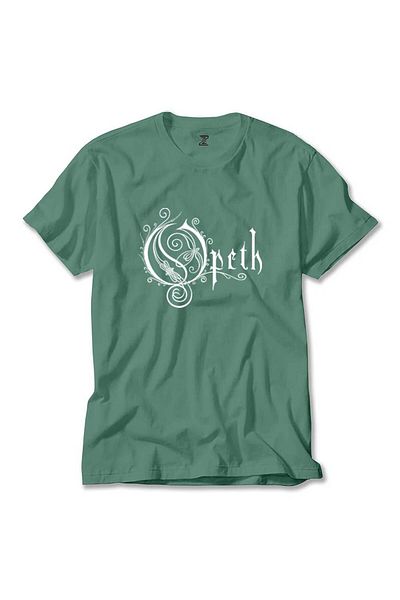 Z zepplin Πράσινο λευκό μπλουζάκι με λογότυπο Opeth