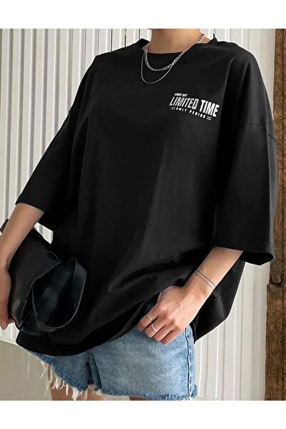 Let's Wear Γυναικείο μπλουζάκι Oversize White Limited Printed Premium