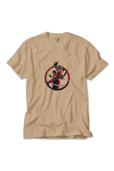 Z zepplin Deadpool Wolverine Cream T-Shirt - Movie Merchandise