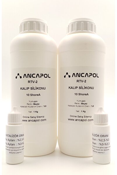Ancapol Rtv-2 Kalıp Silikonu 1.Kalite 10 ShoreA Beyaz 2 Kg