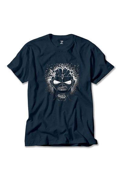 Z zepplin Μπλουζάκι με μοτίβο Iron Maiden Skull Navy Blue