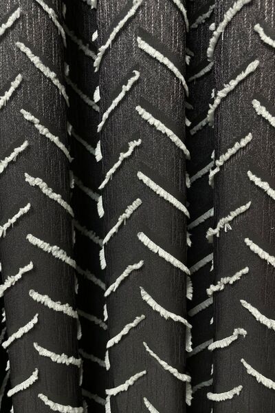 Cortibo Harmony Series - Anthracite and Light Grey Tufted Background Curtain with 1 to 2 Sparse Pleats