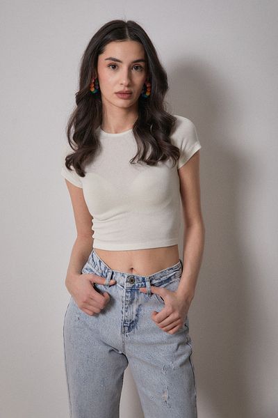 Fulla Moda Basic Crew Neck Crop Body