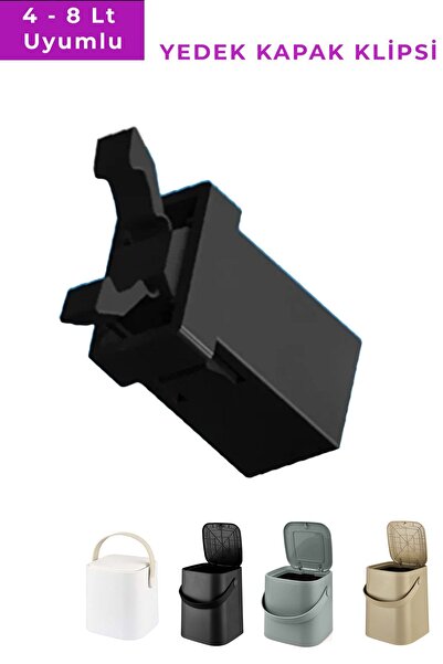 VANCKEY 8 Litre Tutma Saplı Iç Kovalı Tezgah Üst Mutfak Çöp Kovası Beyaz