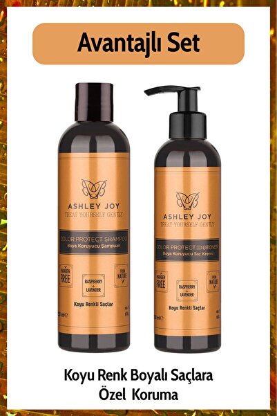 ASHLEY JOY Koyu Renk Boyalı Saçlara Özel Lavanta Ahududu Özlü Renk Koruyuc 2l...