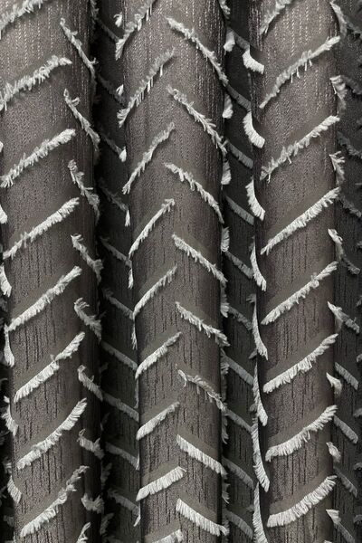 Cortibo Harmony Series Anthracite & Gray Tasseled Background Curtain - 2 Sparse Pleats in 1