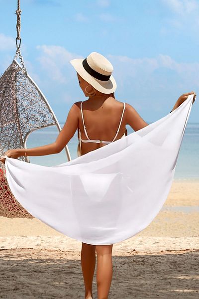 Anastasia Underwear White Tulle Pareo Swimsuit Top 66002B