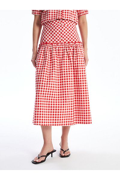 LC Waikiki Plaid Patterned Women's Standard Fit Skirt