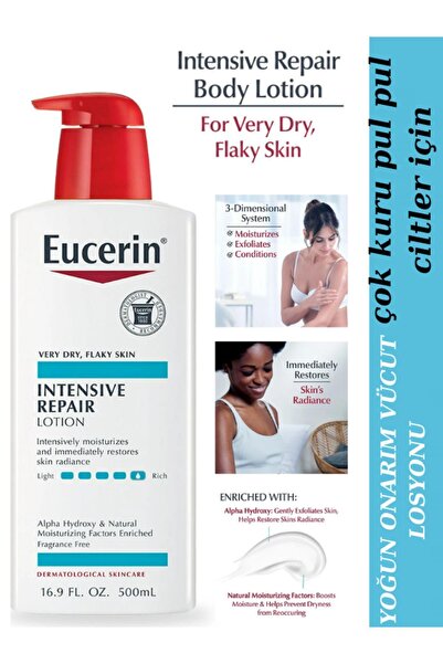 Eucerin Çok Kuru Ciltler için Yoğun Onarıcı İyileştiri Vücut Losyonu Pompa Şi...