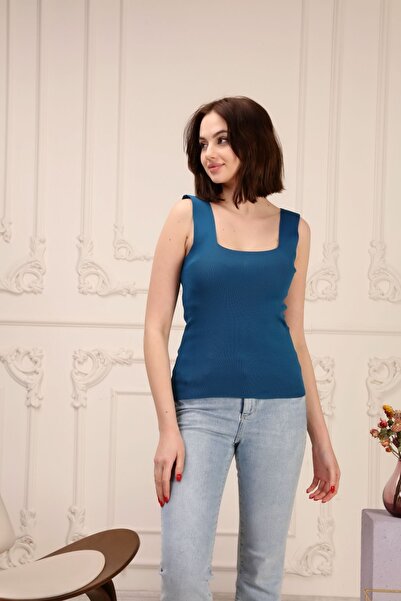 MA ananas Bluză de damă cu bretele cu gât pătrat