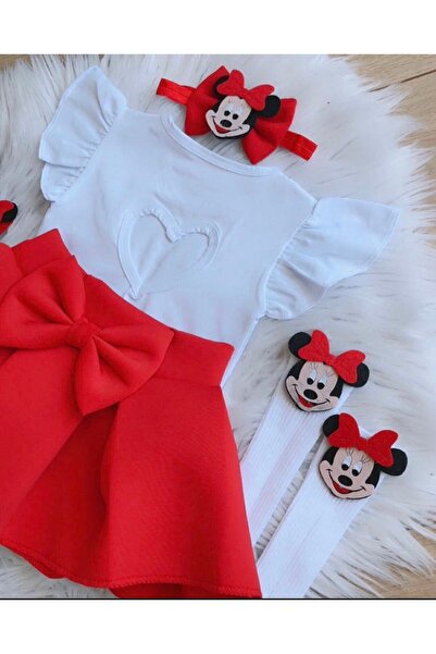 Kokosh kidss Girl's Red Minie Mause Set