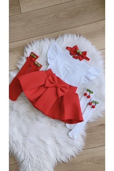 Kokosh kidss Children's Red Cherry Skirt Set
