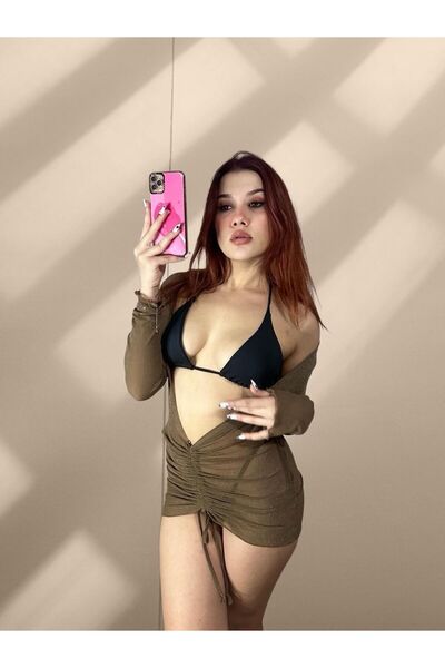 elifbilginbutik elbise kahverengi simli  pareolu yüksek bel arkası brrezilyan...